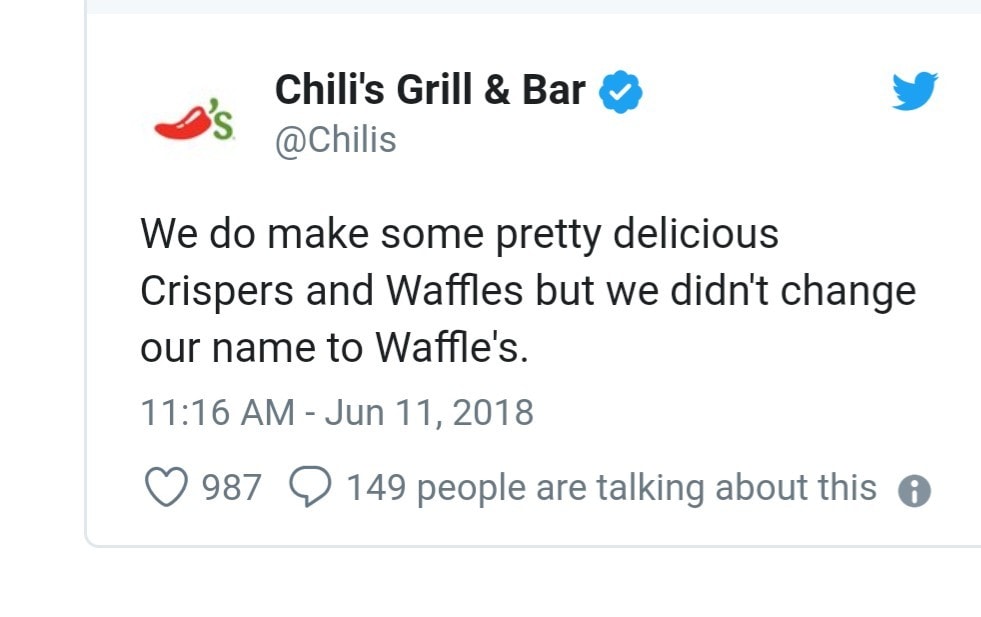 Chili's siding with Whataburger